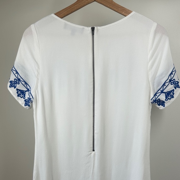 Lulus Tale to Tell Blue and Ivory Embroidered Shift Dress women’s small - Picture 9 of 12